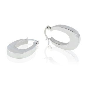 Klaebu STERLING SILVER Oval Hoop EARRINGS - e10107